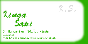 kinga sapi business card